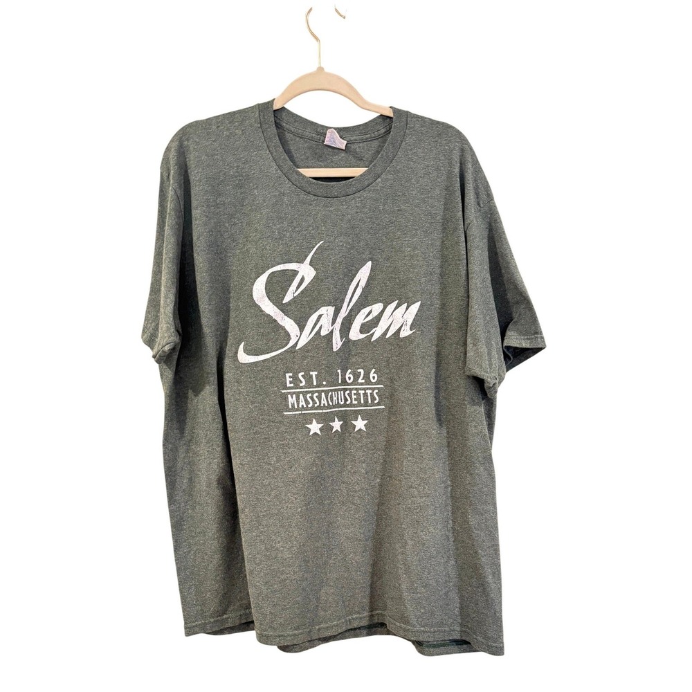 Halloween Witchy Salem Massachusetts T-Shirt Green Heather Graphic Tee 2XL